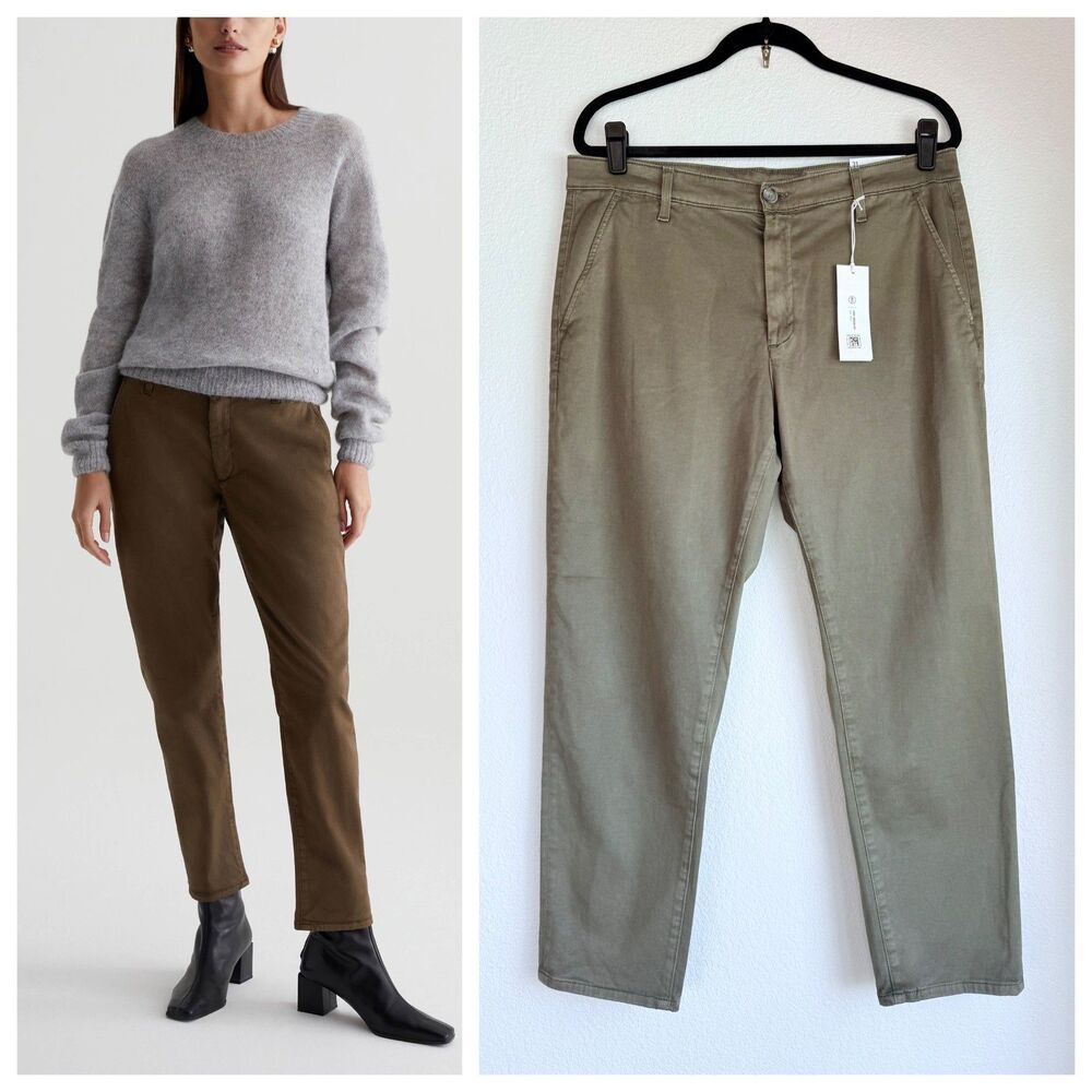 NWT AG Jeans Womens Caden Ankle Tailored Trousers in Sulfur Oak Brown Sz 31